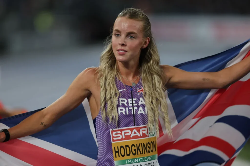 kráska s britskou vlajkou