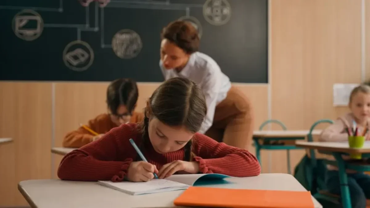 Děti ve školní lavici píší test, ten může být složitější než se zdá