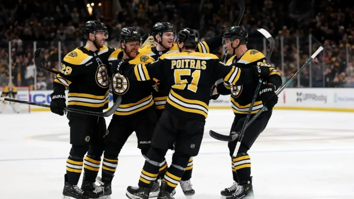 Hráči Bostonu Bruins se radují