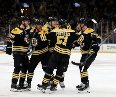 Hráči Bostonu Bruins se radují