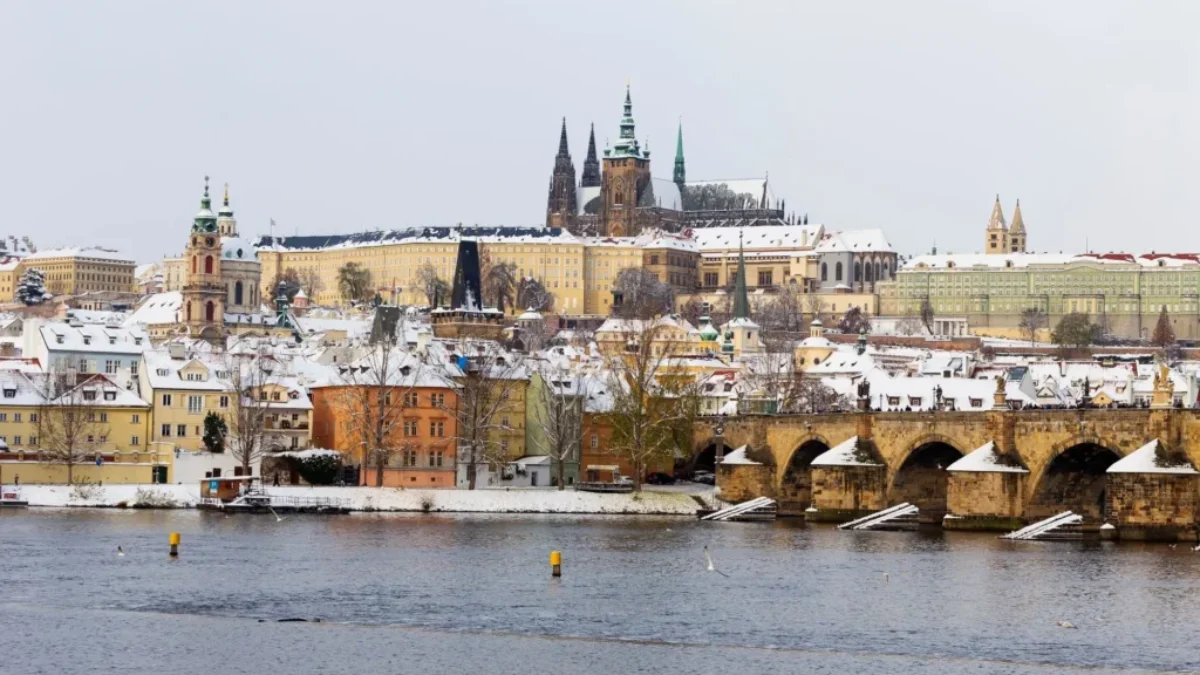 zasněžená Praha