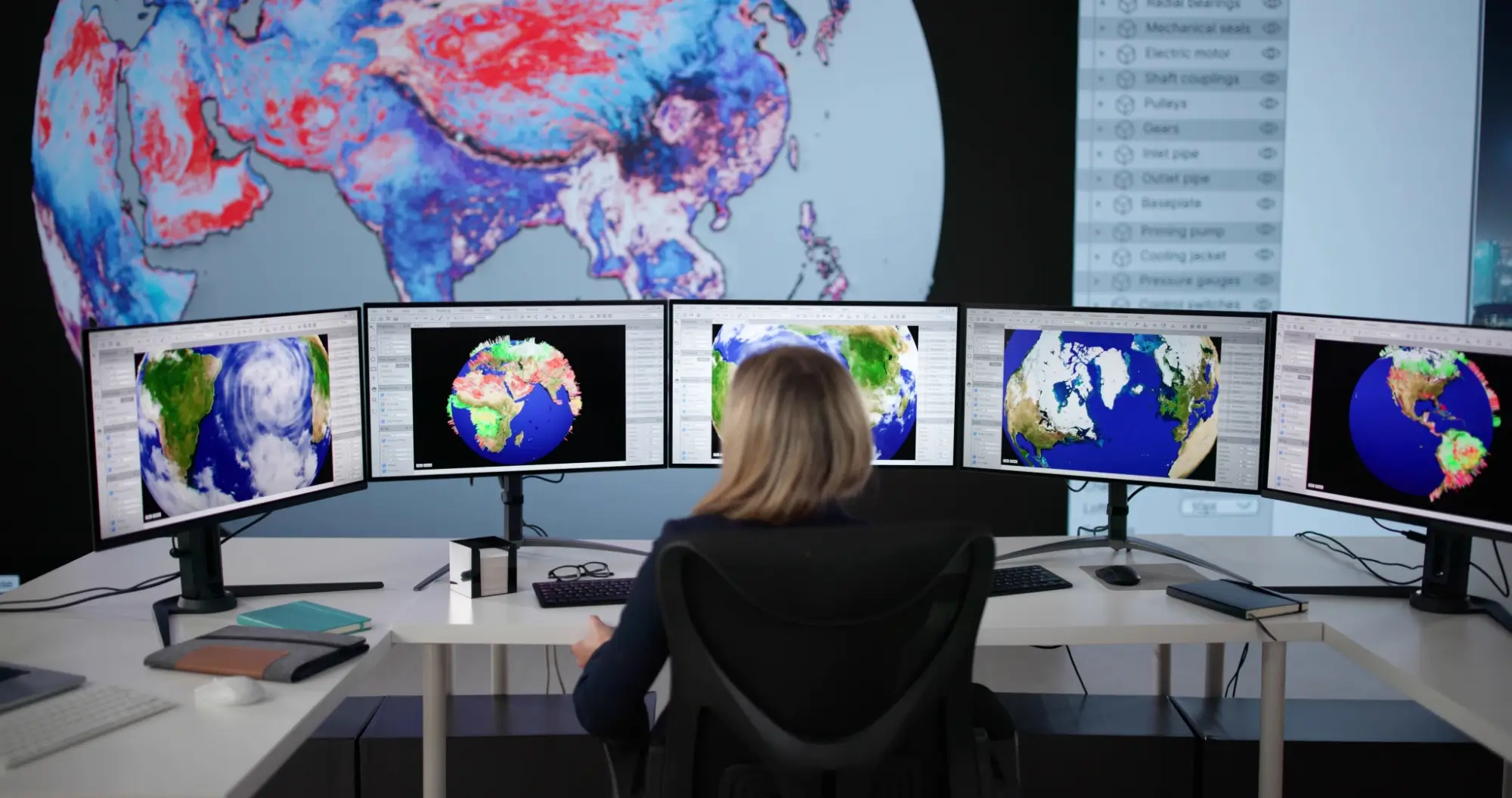 meteorolog při práci